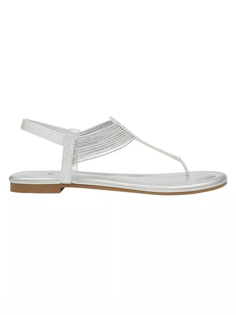 Bandolino Kayte Silver Jeweled T-Strap Sandals Sz 7.5 BNWB - Picture 2 of 7